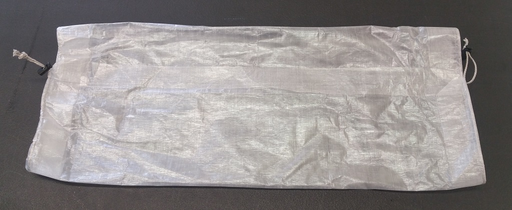 gray drawstring bag
