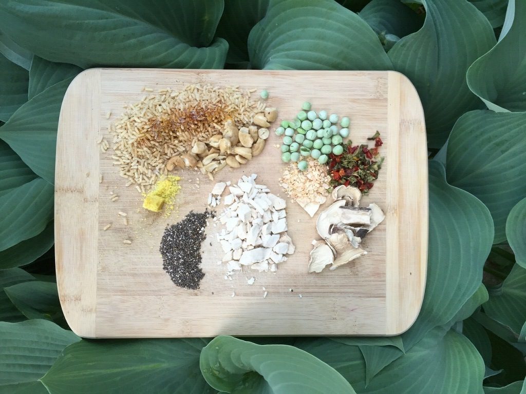 food on wood cutting board