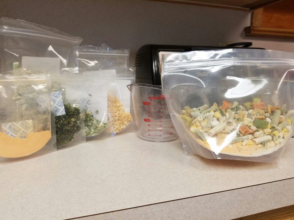 frozen vegetables on kitchen counter