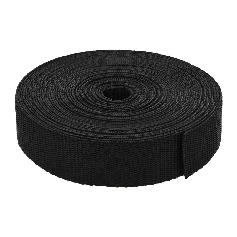 1" Black Premium Webbing (25 Feet)