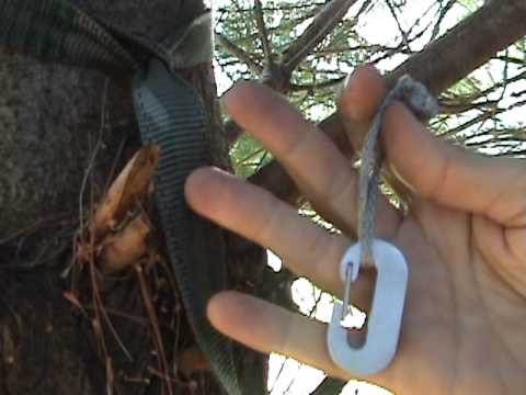 Dutch Biner clip in hand for hammock suspension from Dutchware Gear