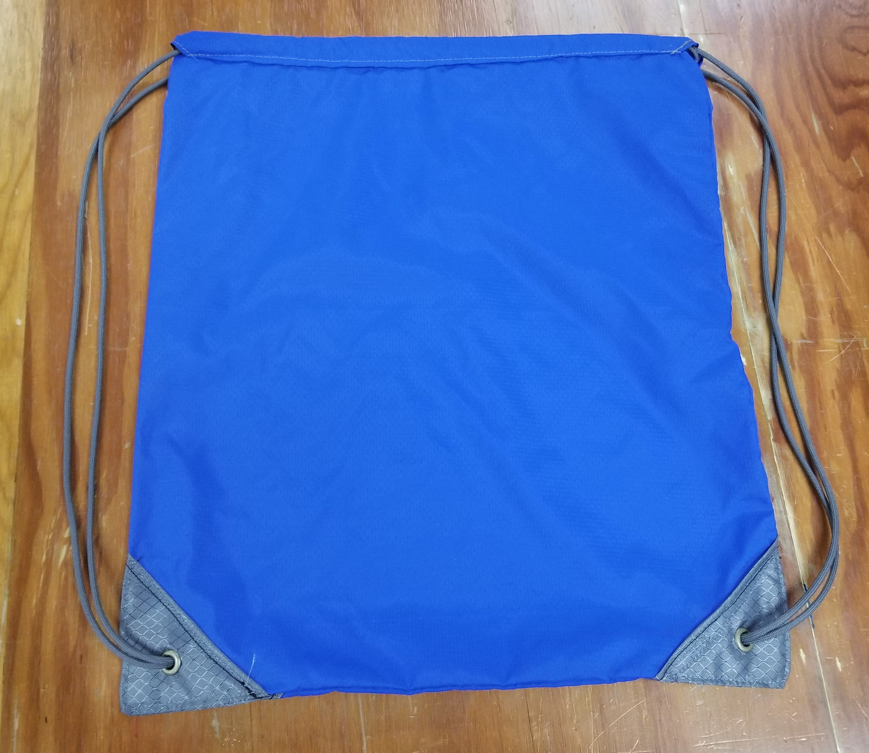 blue drawstring backpack