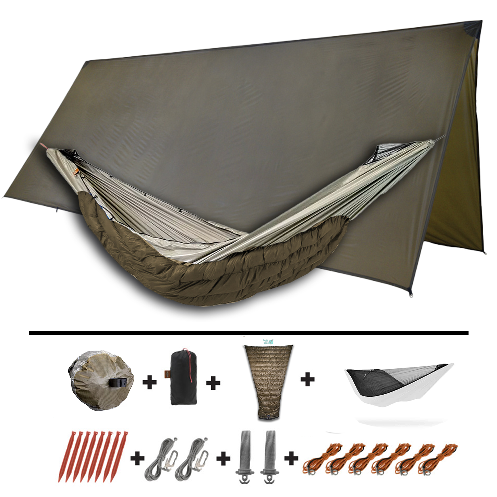 Complete 20° Quilted Chameleon Package with Top Quilt ,Tarp & More